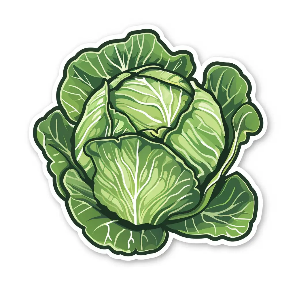 cabbage logo vector sticker cute line cartoon