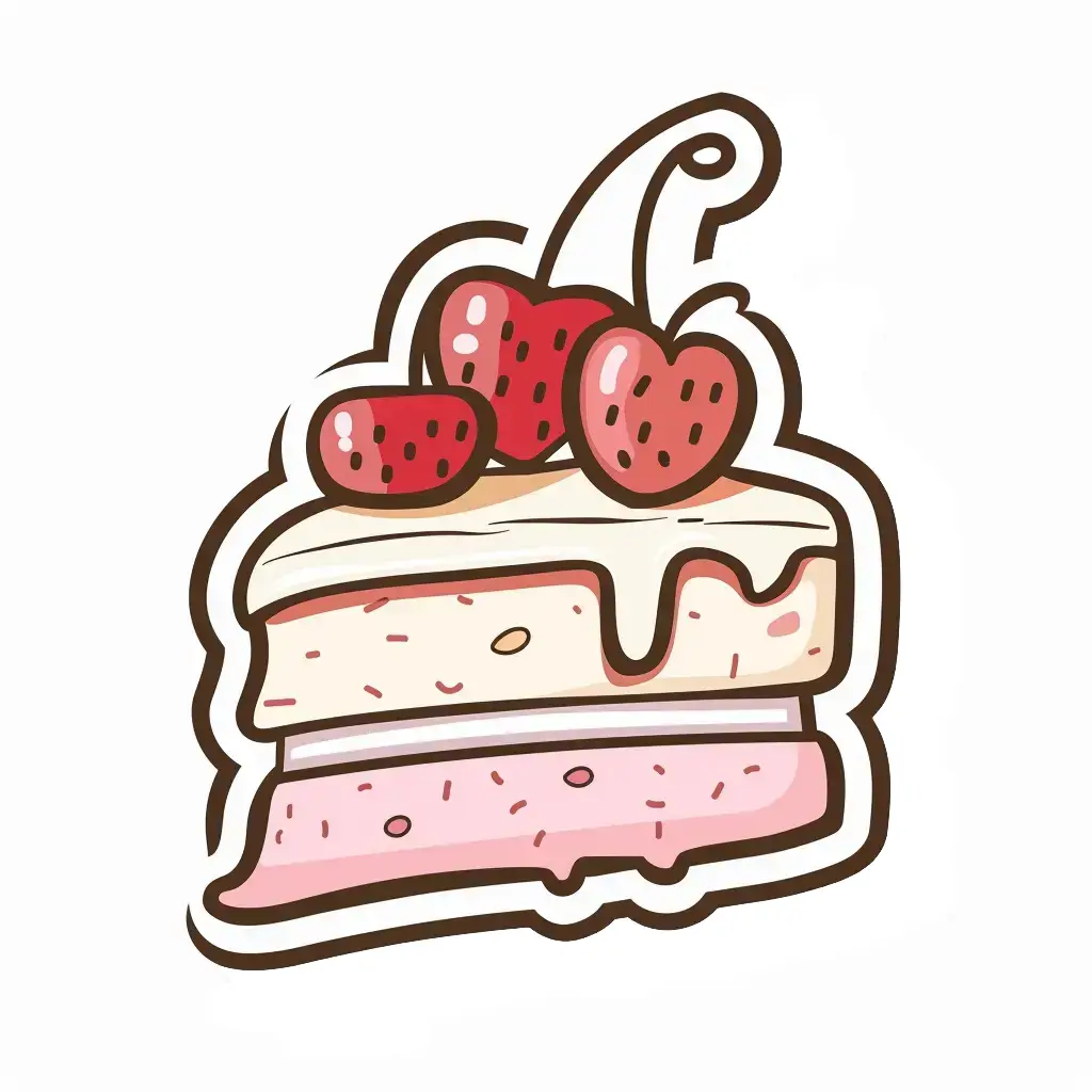 cake logo sticker vector cute line cartoon
