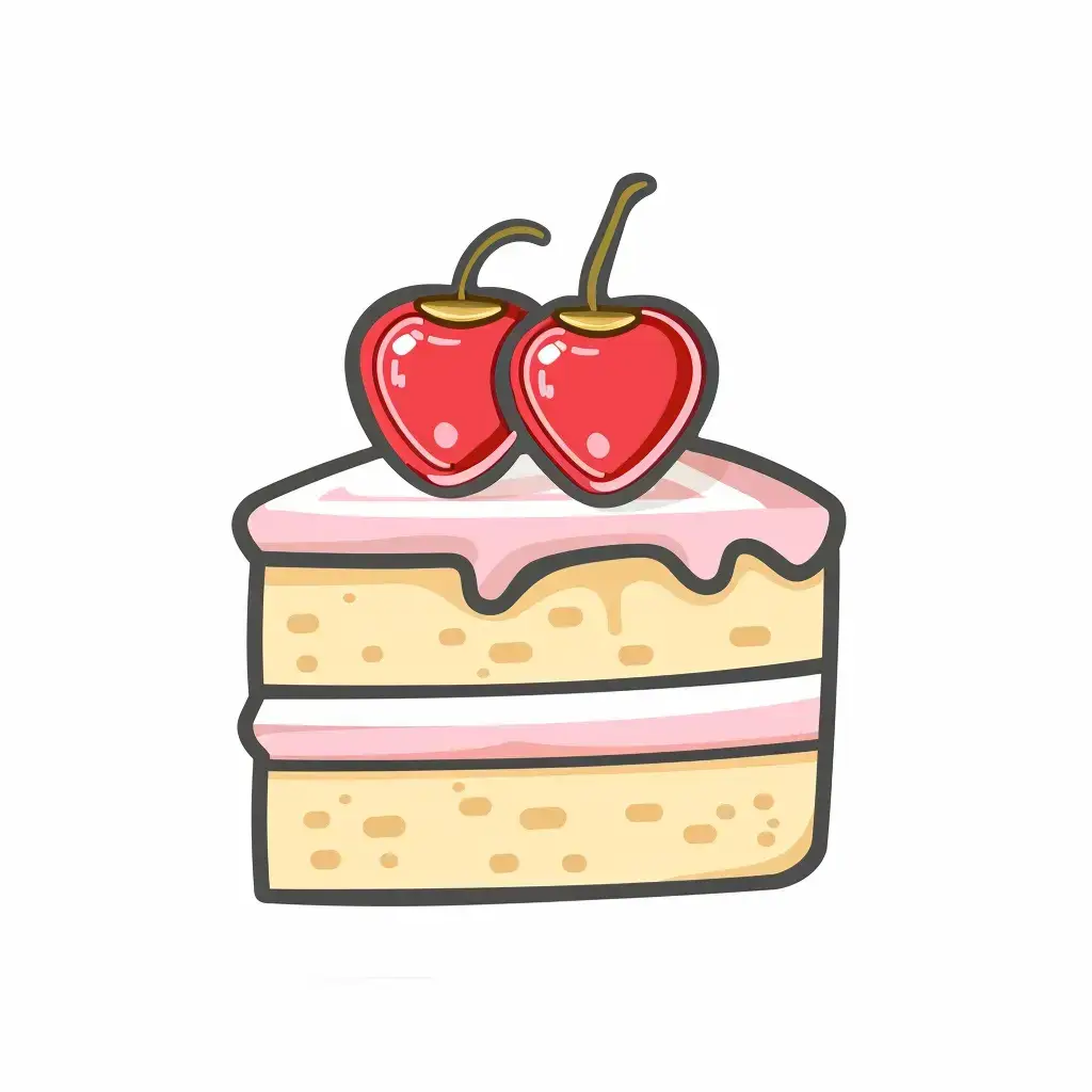 cake logo icon vector line cute cartoon illustration