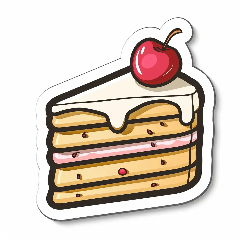 cake logo vector sticker cute line cartoon