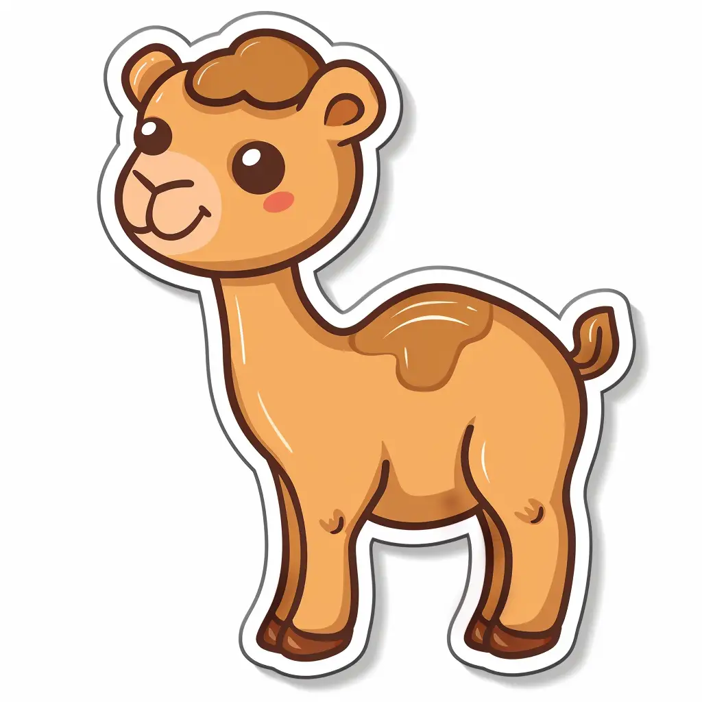 camel logo vector sticker cute line cartoon