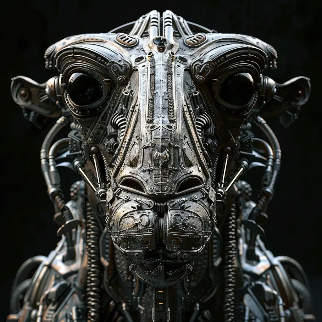 camel mechanical head 3D mecha robotic science fiction AI
