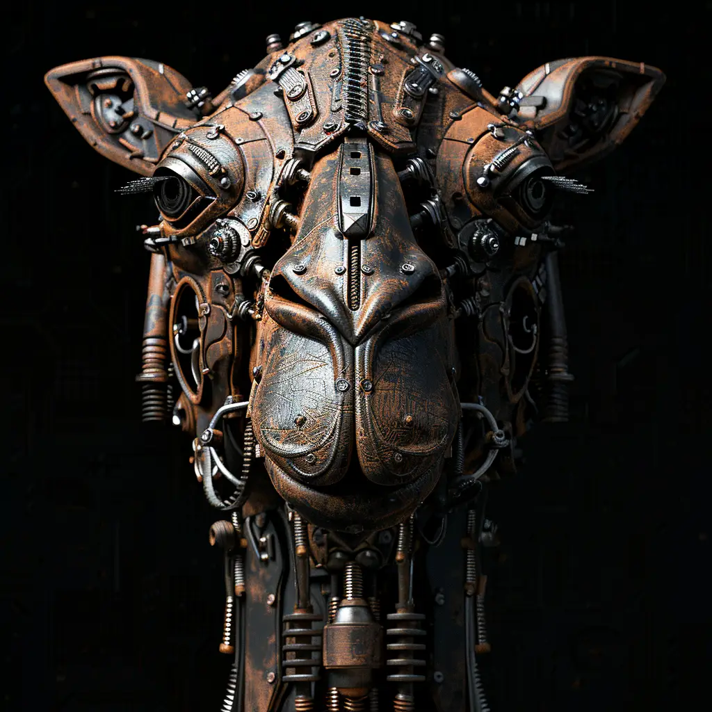 camel mechanical head 3D robotic mecha science fiction AI