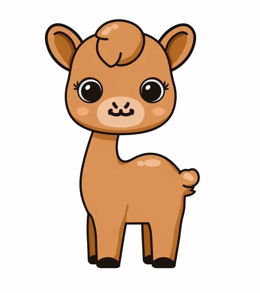 camel vector logo sticker line cute cartoon
