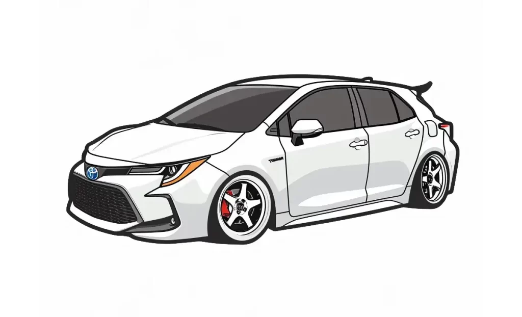 car Toyota logo vector sticker line cartoon