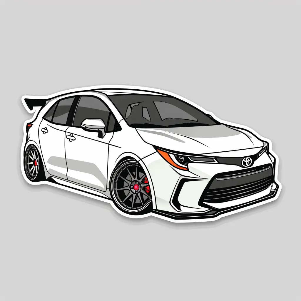 car Toyota vector logo line sticker cartoon