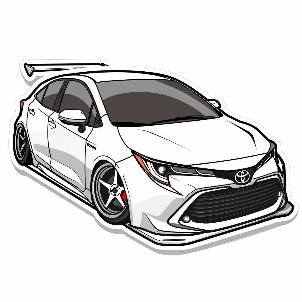 car Toyota vector logo sticker line cartoon