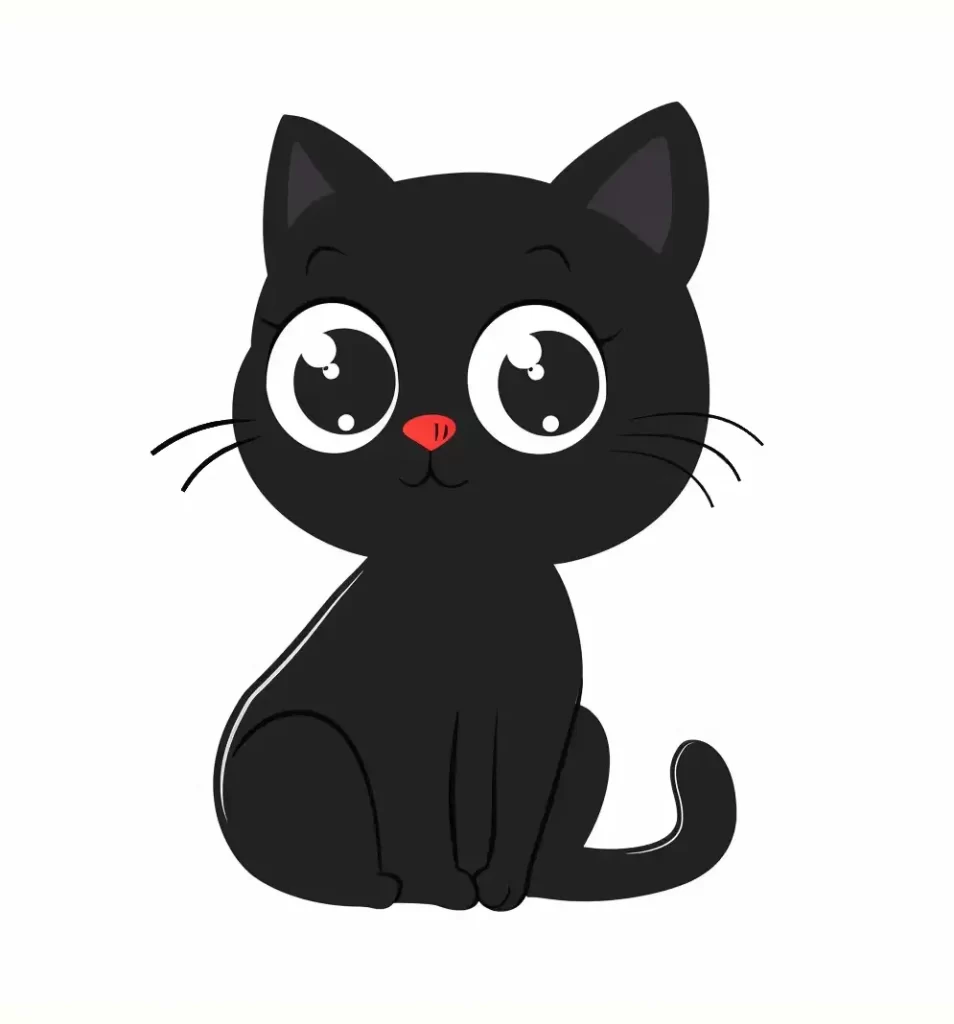 cat vector logo black sticker line cute cartoon