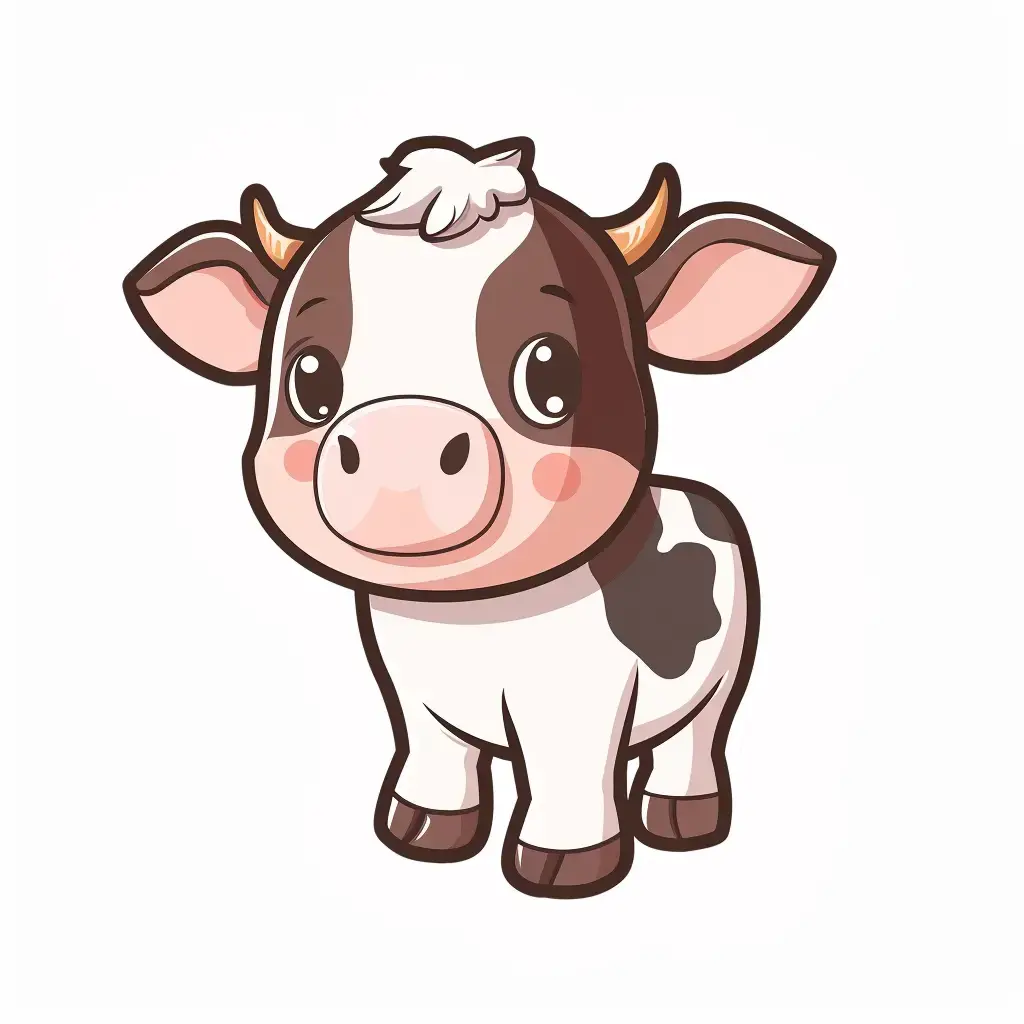 cow logo vector sticker cute line cartoon