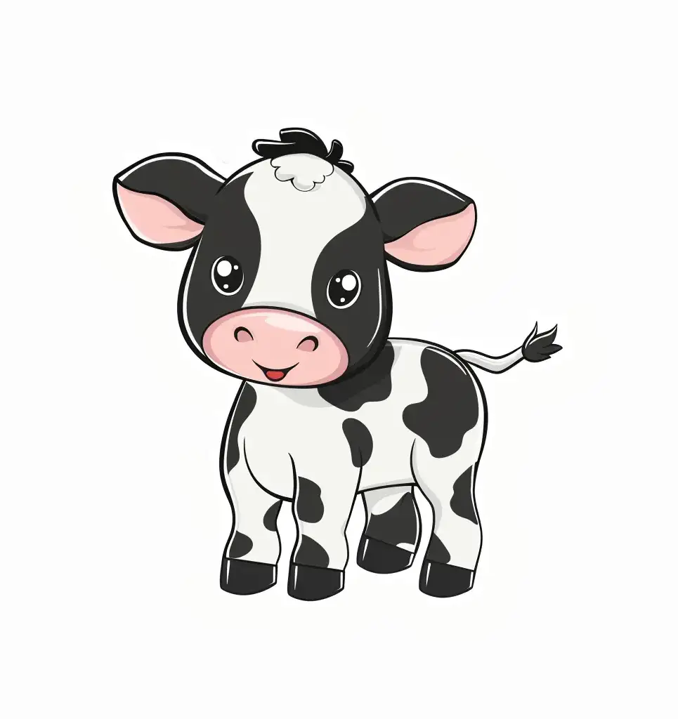 cow vector logo sticker cute line cartoon