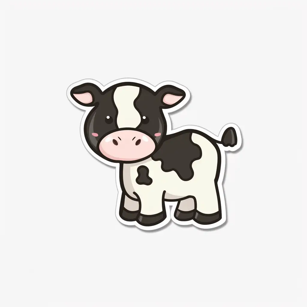 cow vector logo sticker line cute cartoon