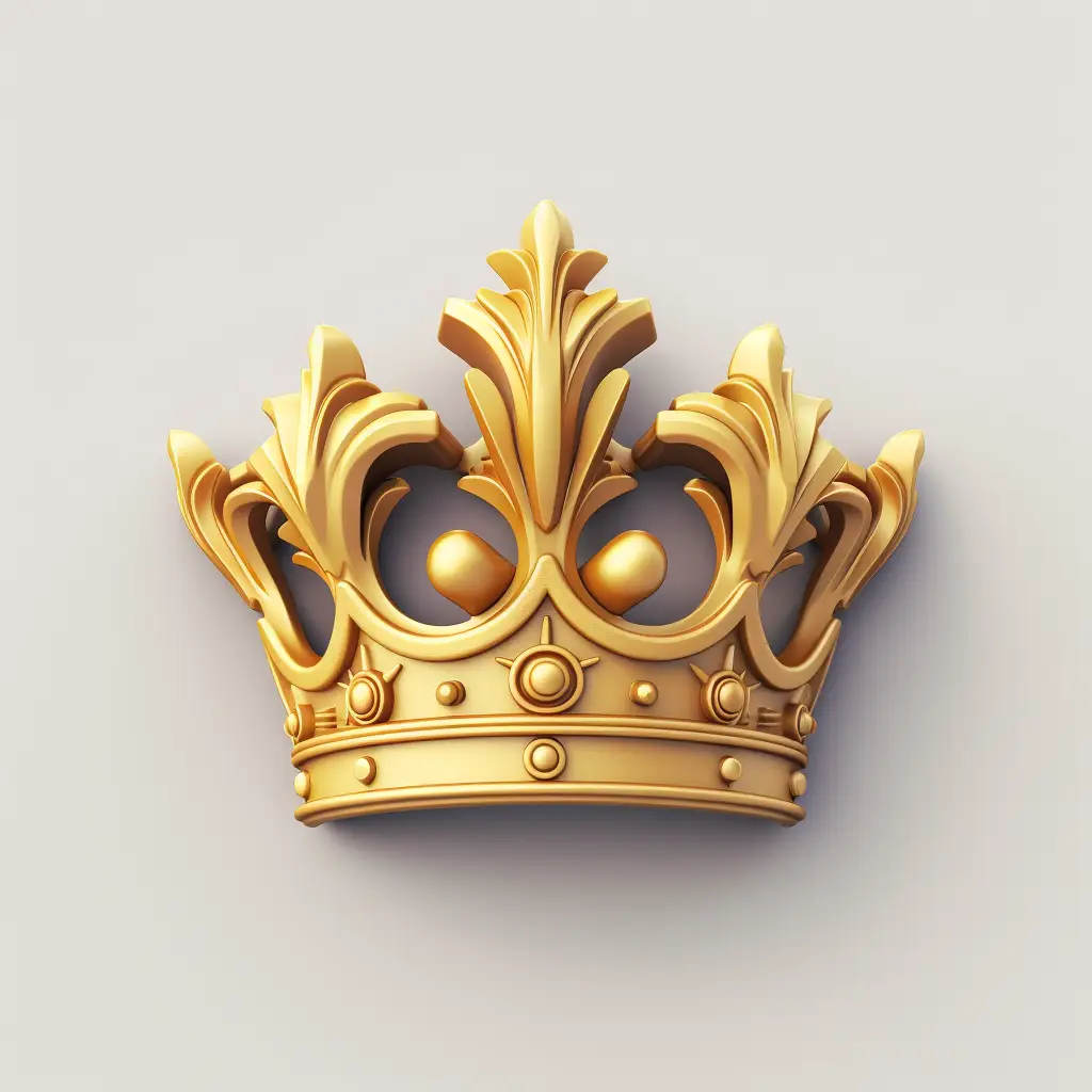 crown icon 3D material game UI art gold golden