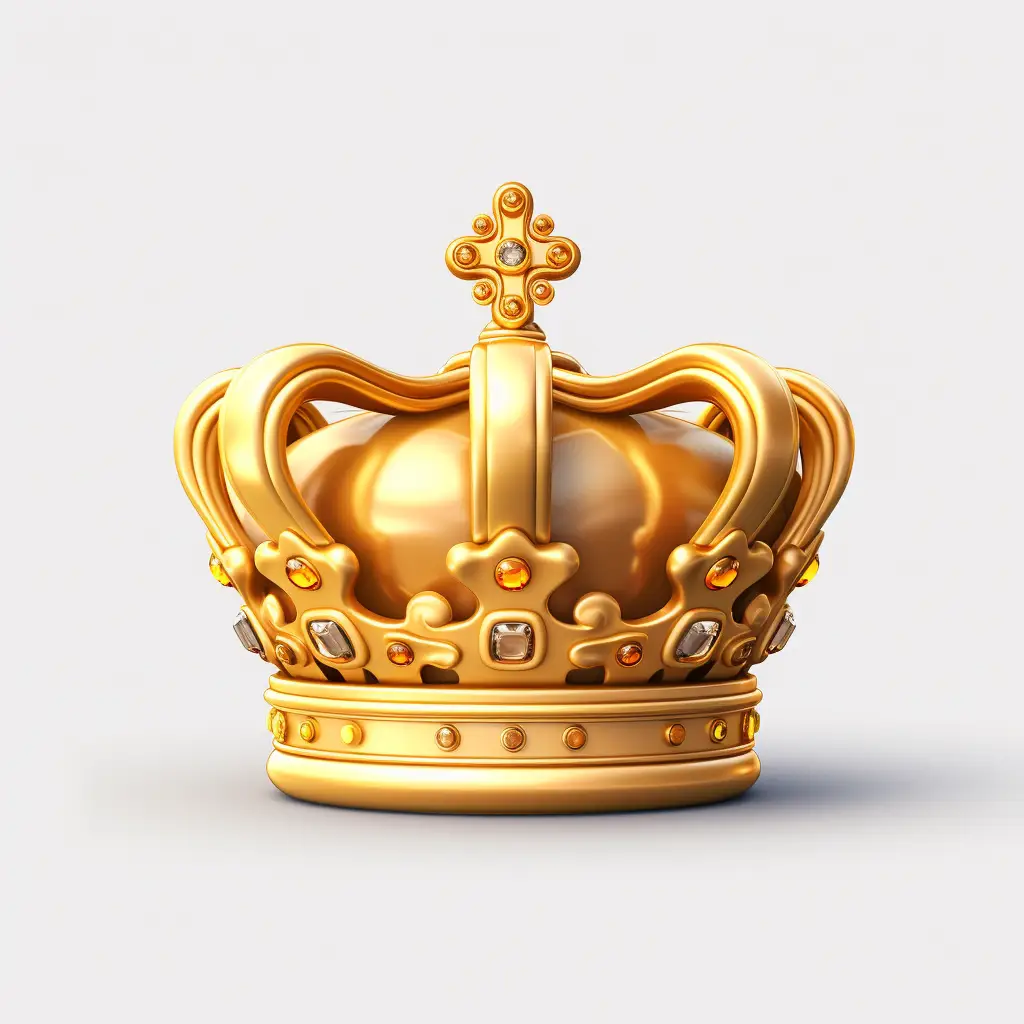 crown icon 3D material game UI art golden gold