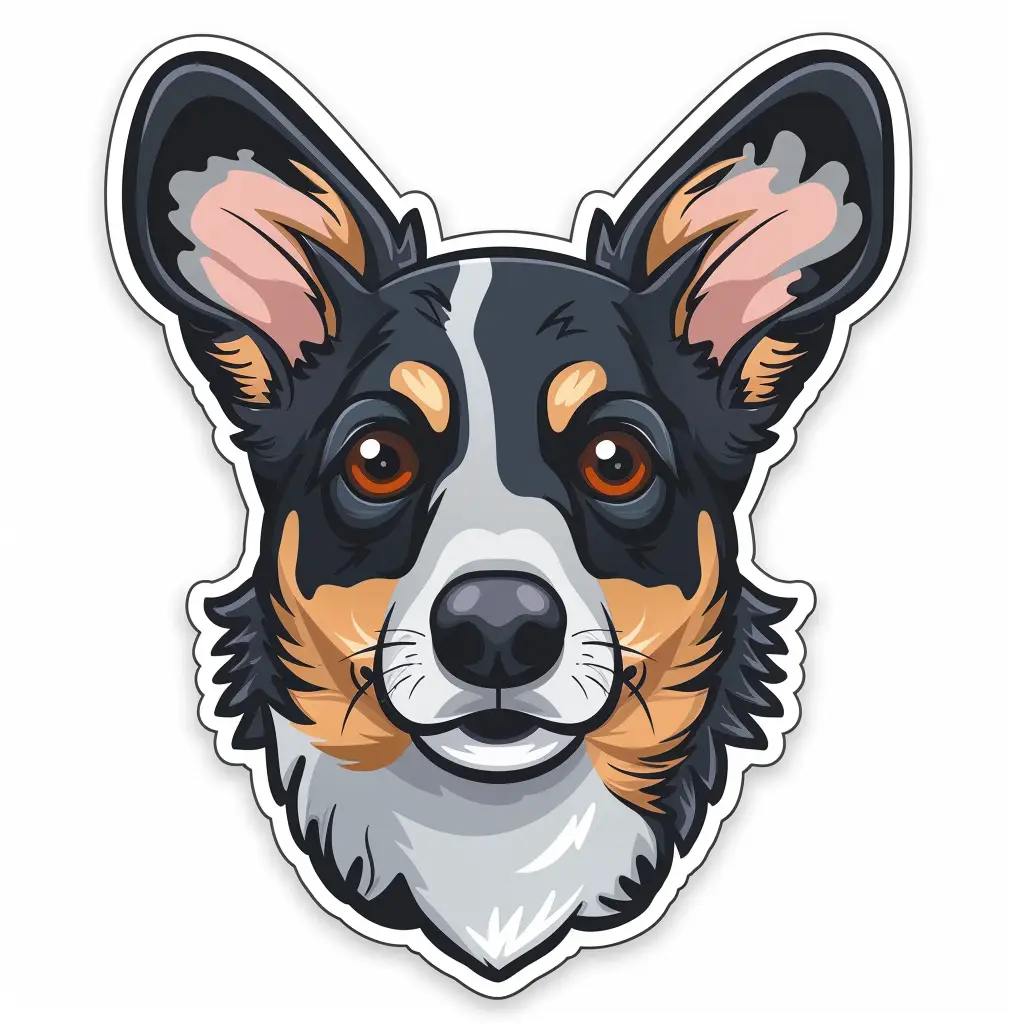 dog logo vector sticker cute line cartoon