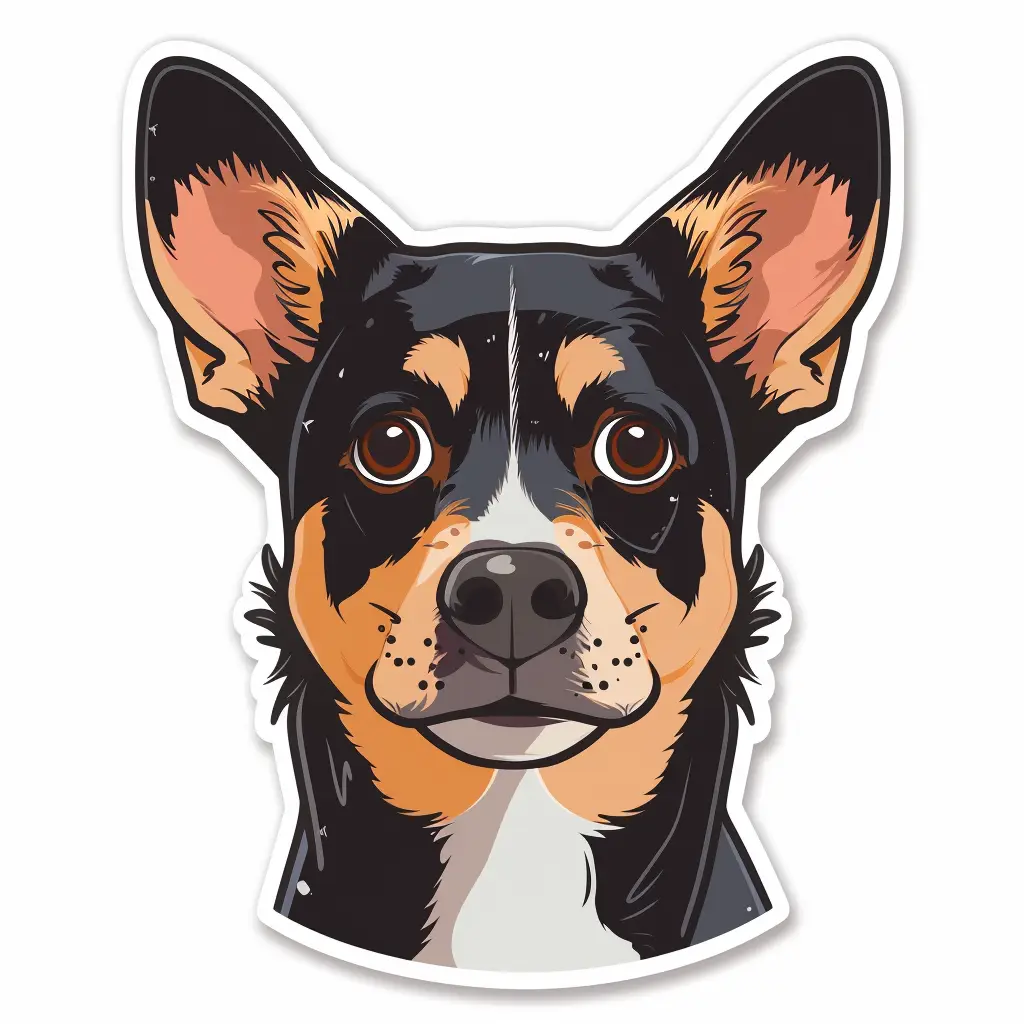dog logo vector sticker line cute cartoon