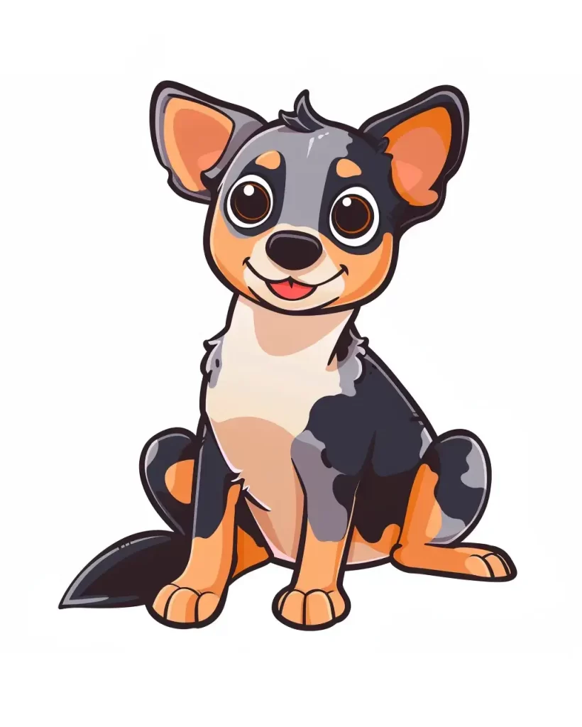 dog vector logo sticker cute line cartoon