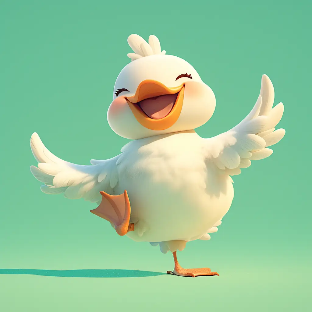 duck cute happy 3D character cartoon design