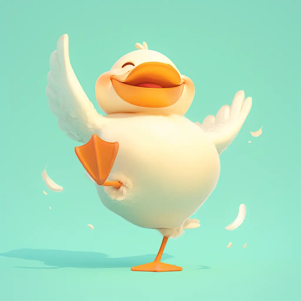 duck cute happy 3D character design cartoon