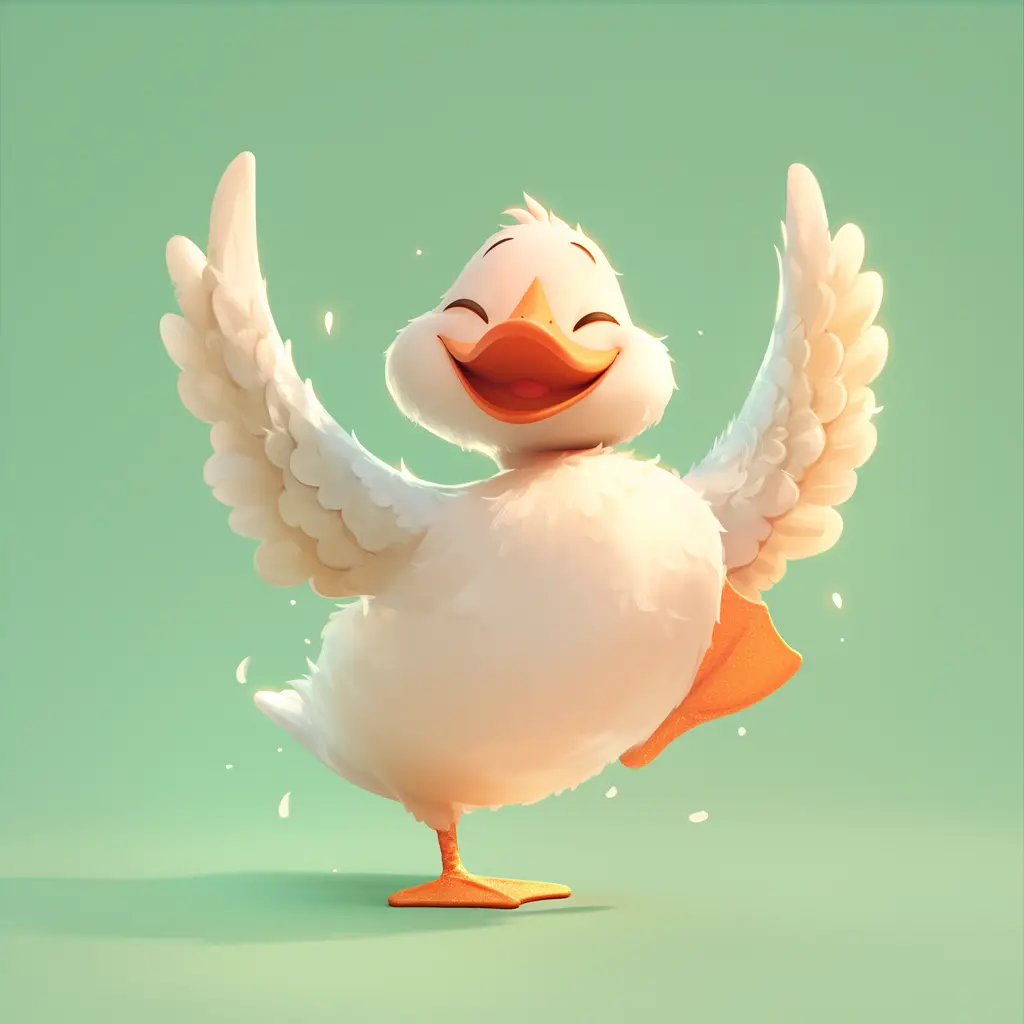 duck cute happy character 3D cartoon design