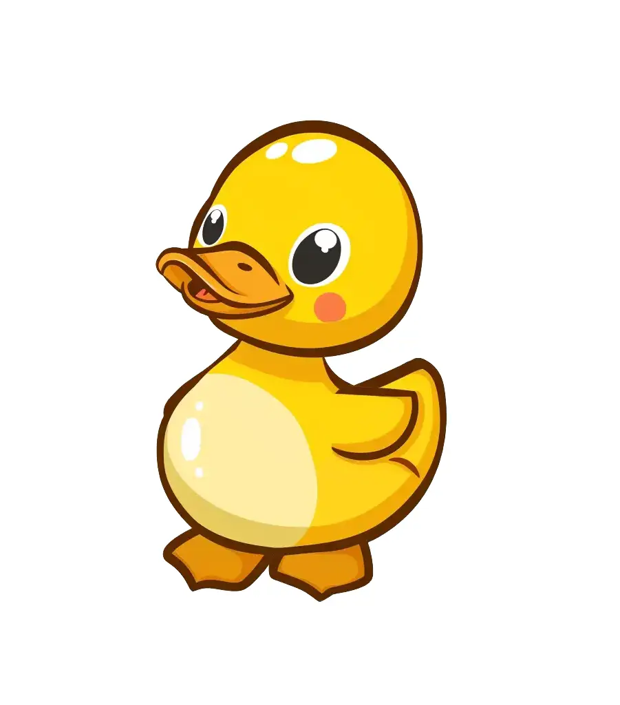 duck logo vector sticker line cute cartoon