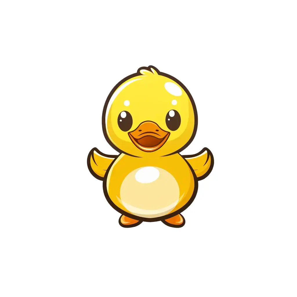 duck vector logo sticker line cute cartoon