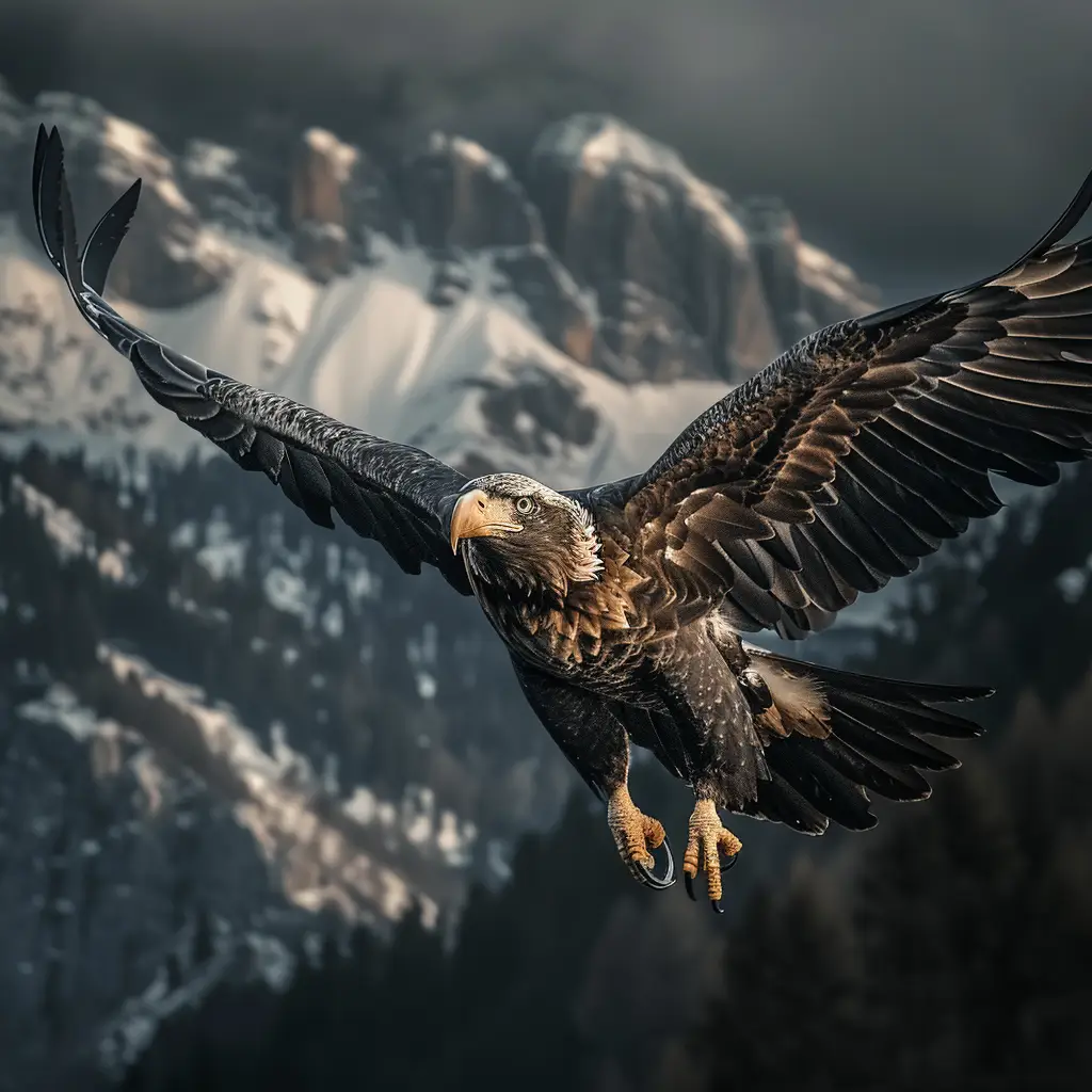 eagle flying fly hunt sky photography