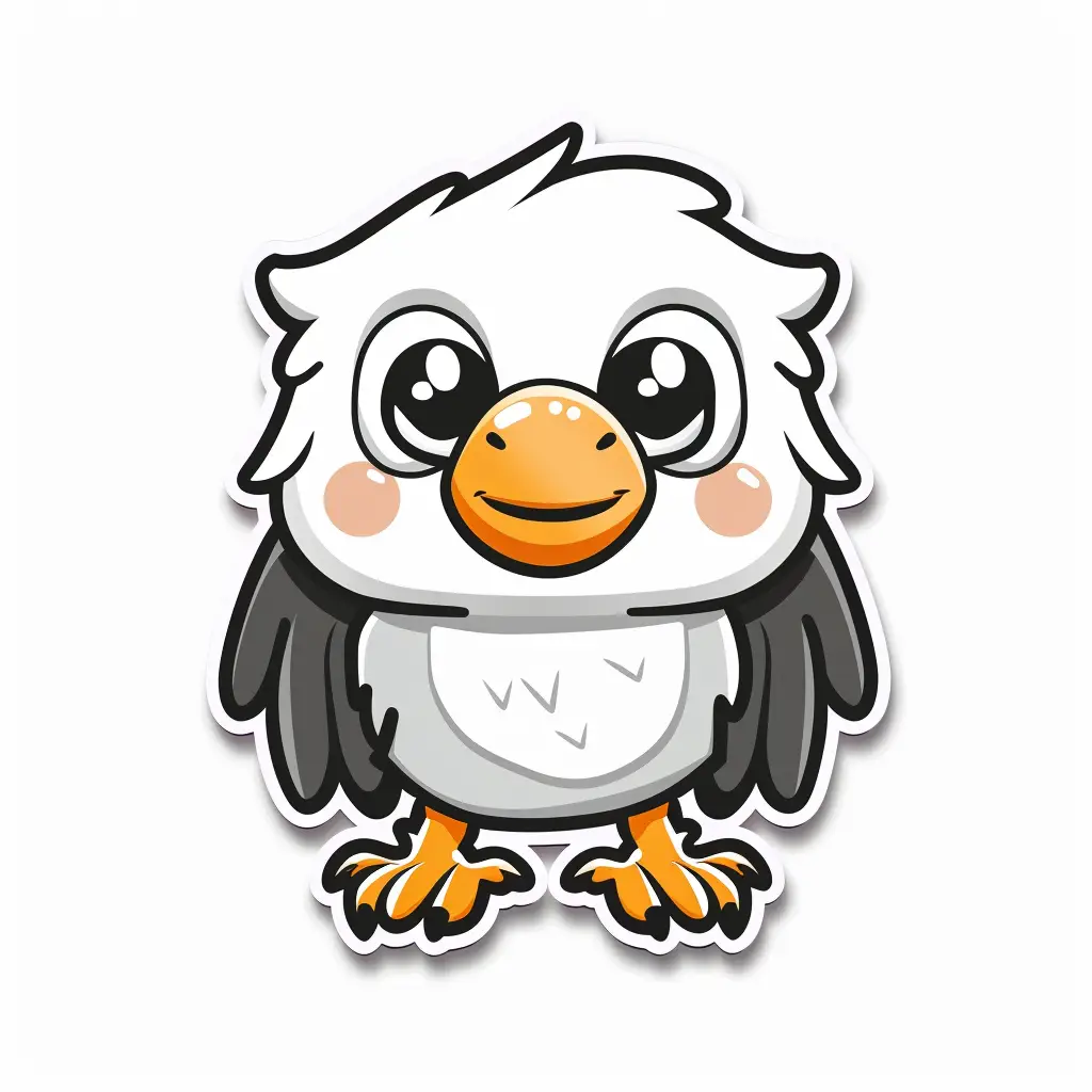 eagle logo sticker vector cute line cartoon