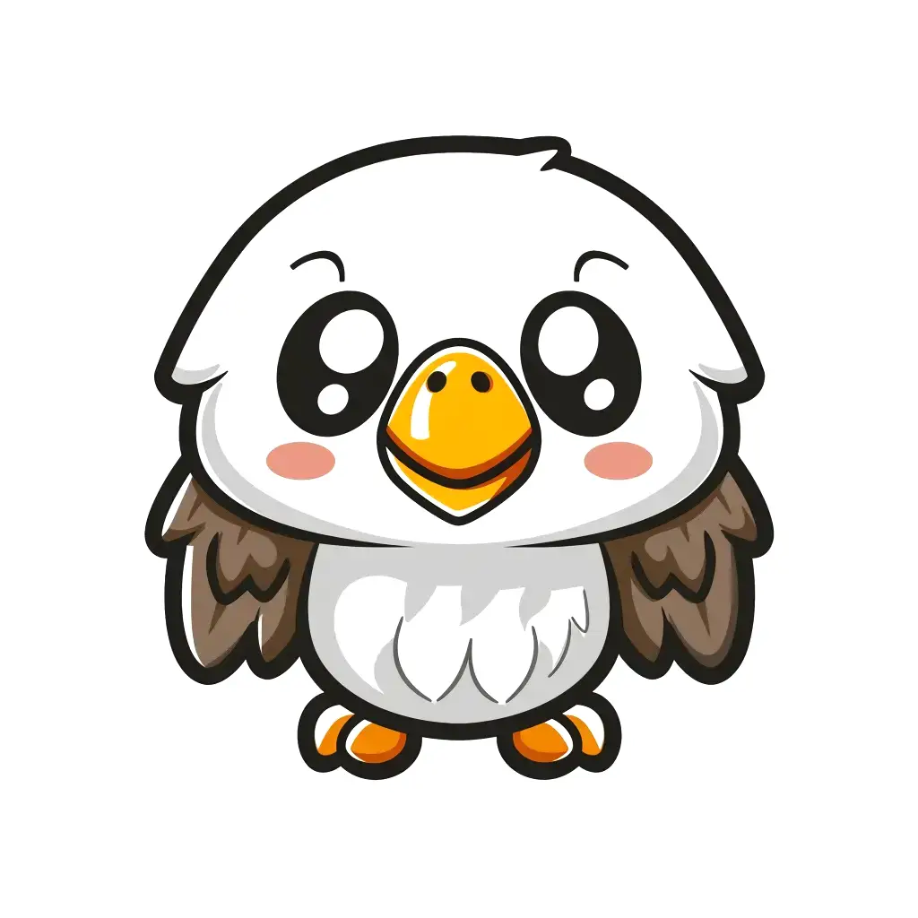 eagle logo illustration vector line cute cartoon