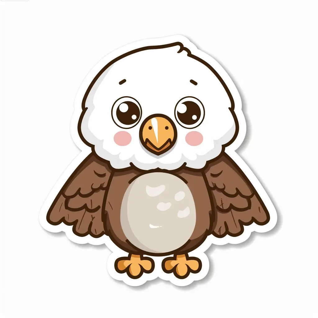 eagle logo vector sticker cute line cartoon
