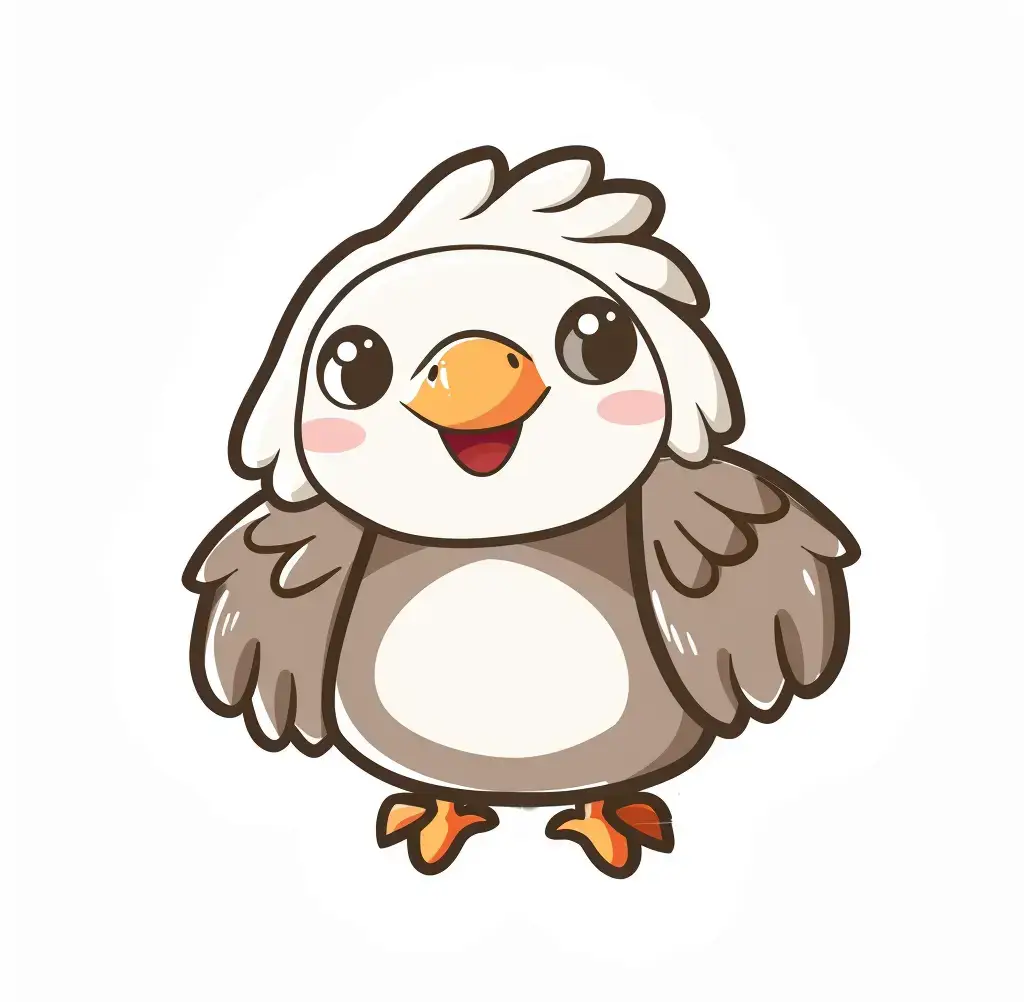 eagle logo vector sticker line cute cartoon