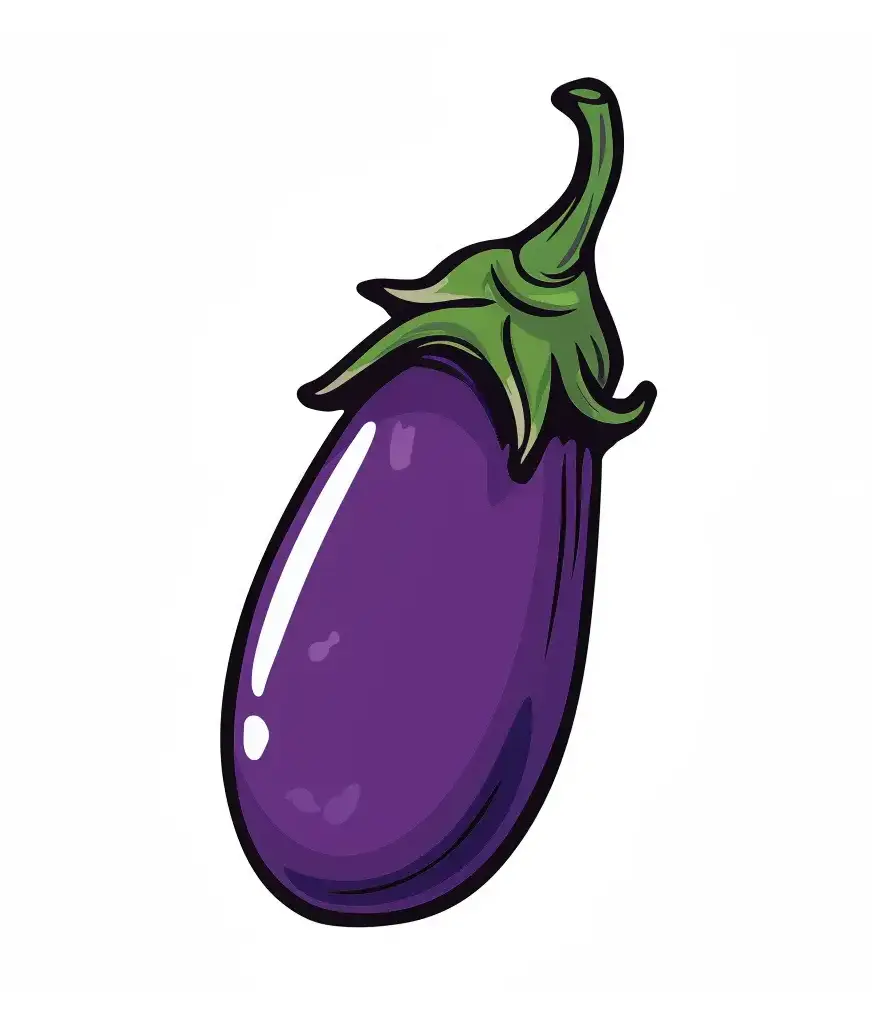 eggplant logo vector sticker cute line cartoon