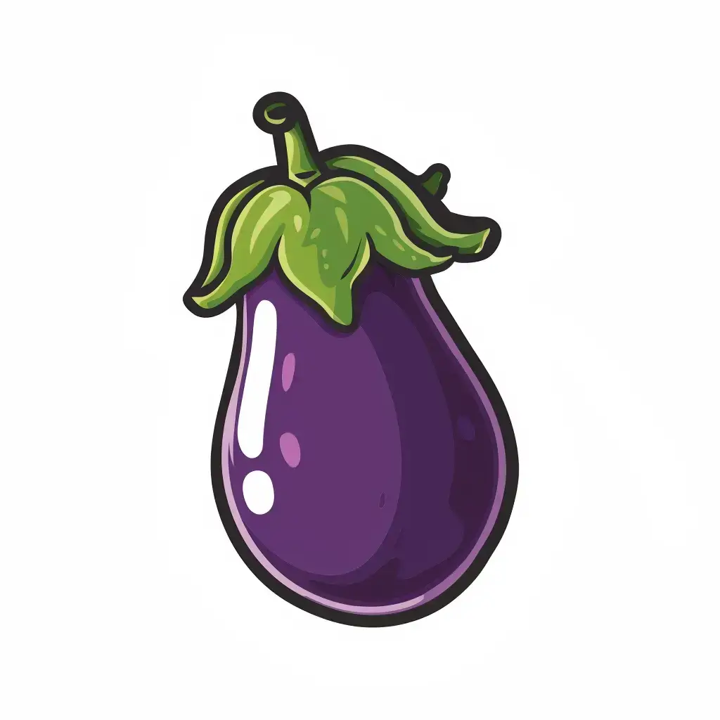 eggplant logo vector sticker line cute cartoon