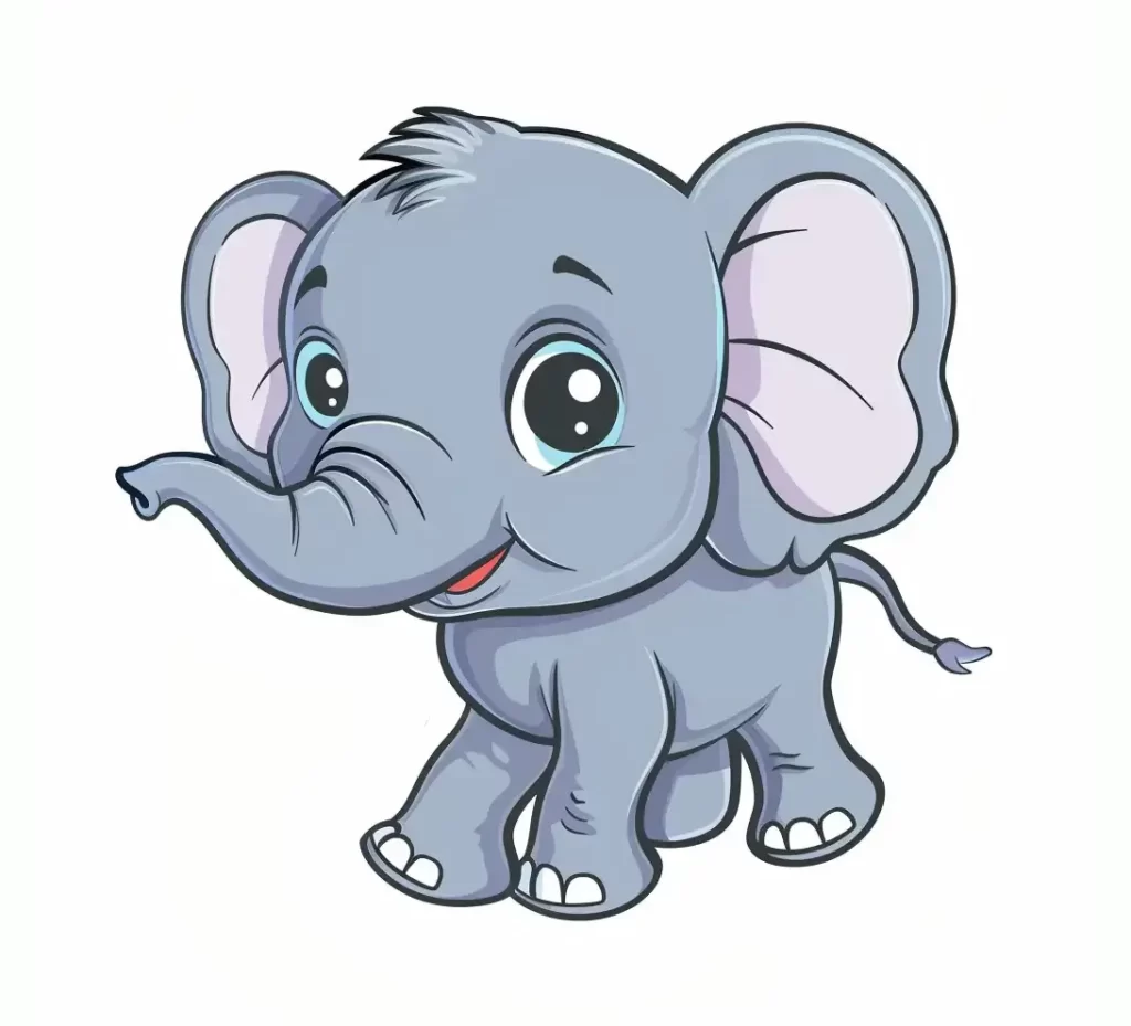 elephant vector logo sticker cute line cartoon