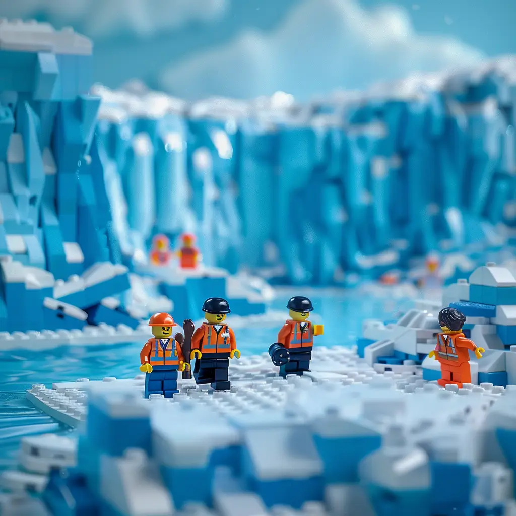 glacier Antarctica 3D lego model scene