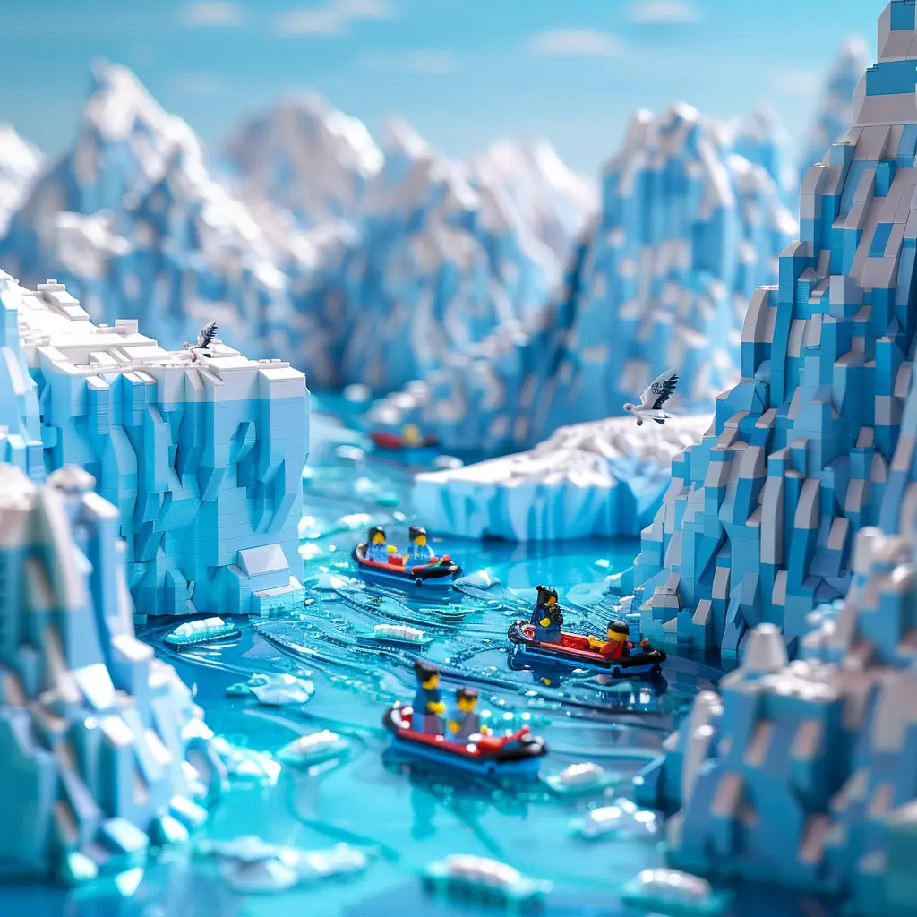 glacier Antarctica 3D lego scene model