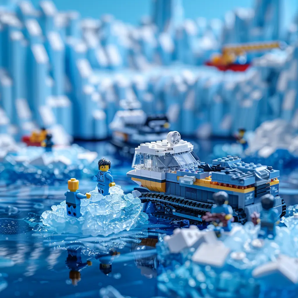glacier Antarctica lego 3D model scene