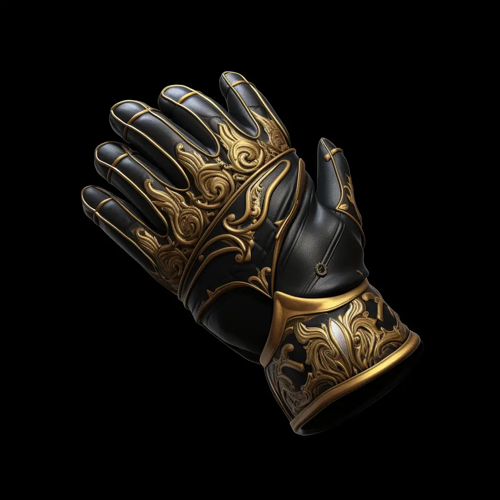 glove 3D material golden art gold game UI icon