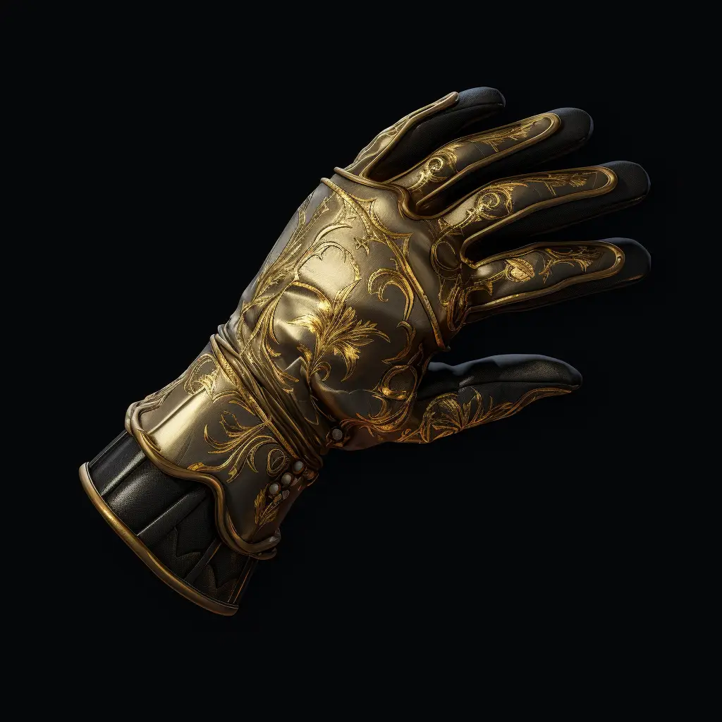 glove 3D material golden art gold game icon UI