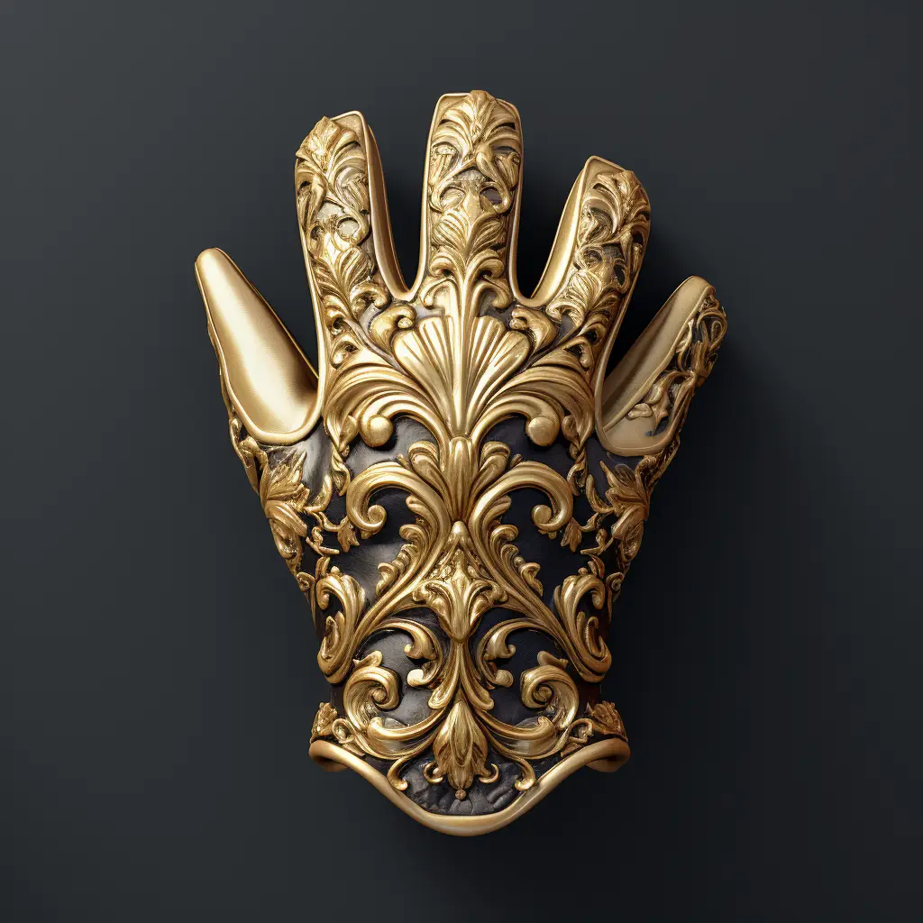 glove 3D material golden gold art game icon UI
