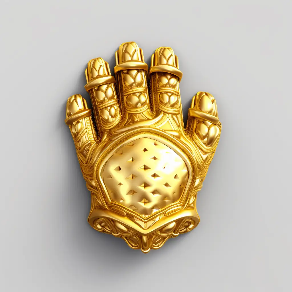 glove icon 3D material game UI art gold golden