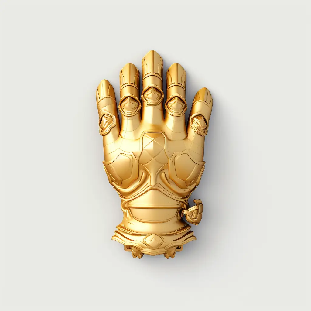 glove icon 3D material game UI art golden gold