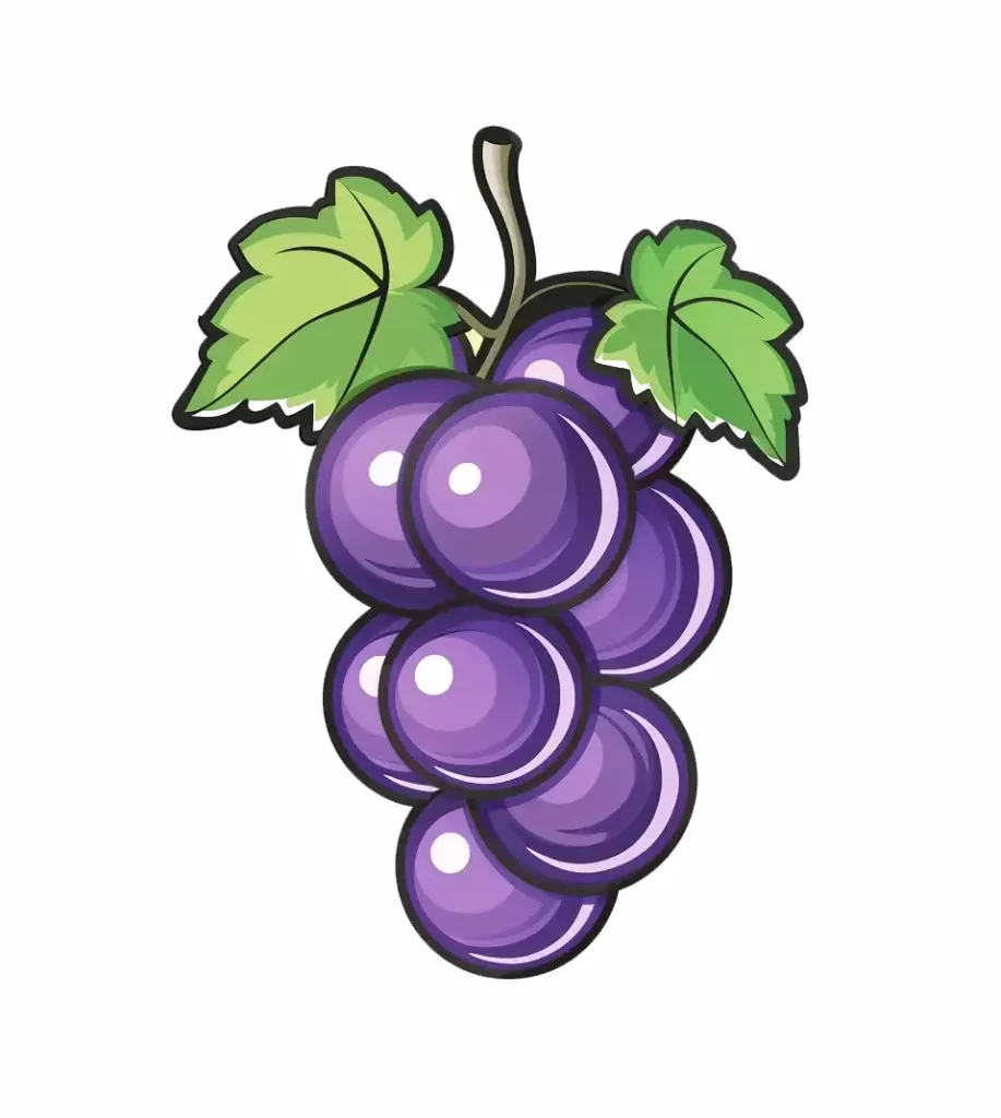 grape logo vector sticker cute line cartoon