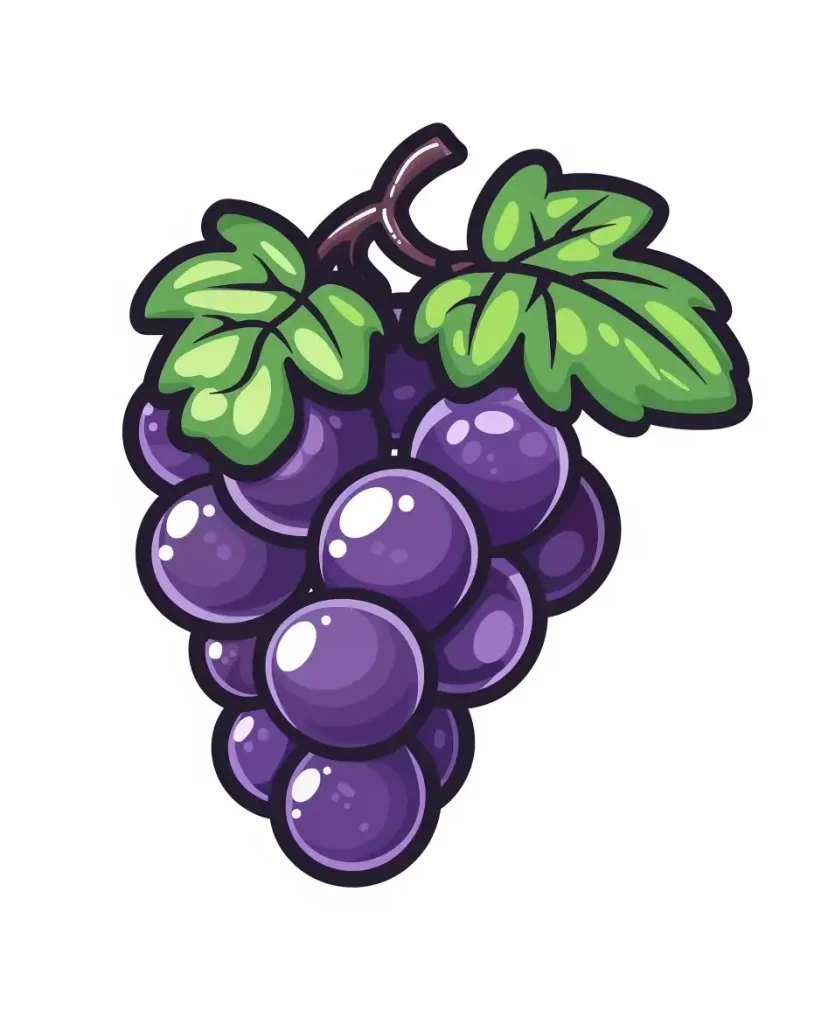 grape logo vector sticker line cute cartoon