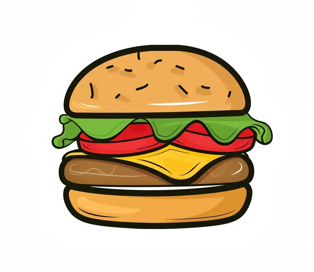 hamburger logo burger vector cute line cartoon