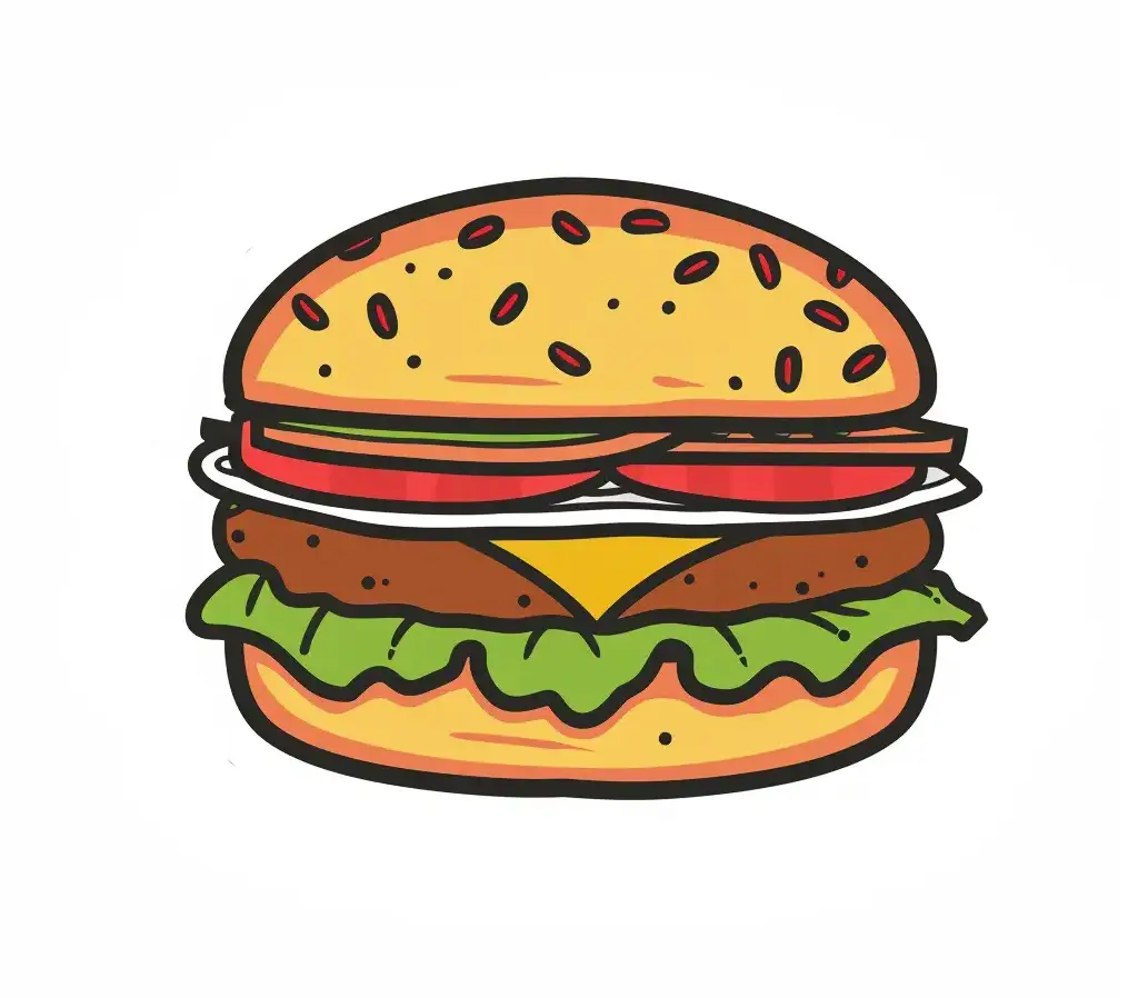 hamburger vector logo illustration line cute cartoon