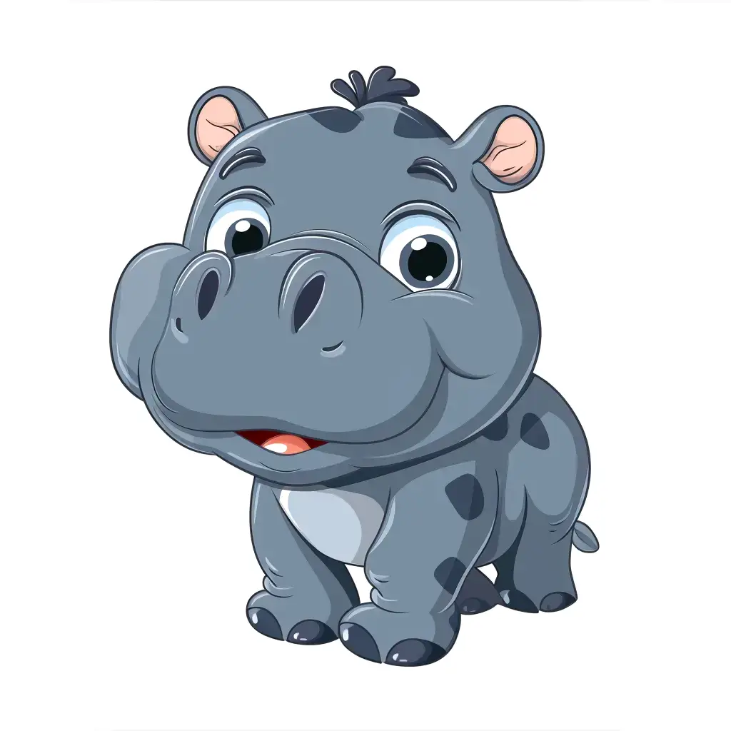 hippo logo vector sticker line cute cartoon
