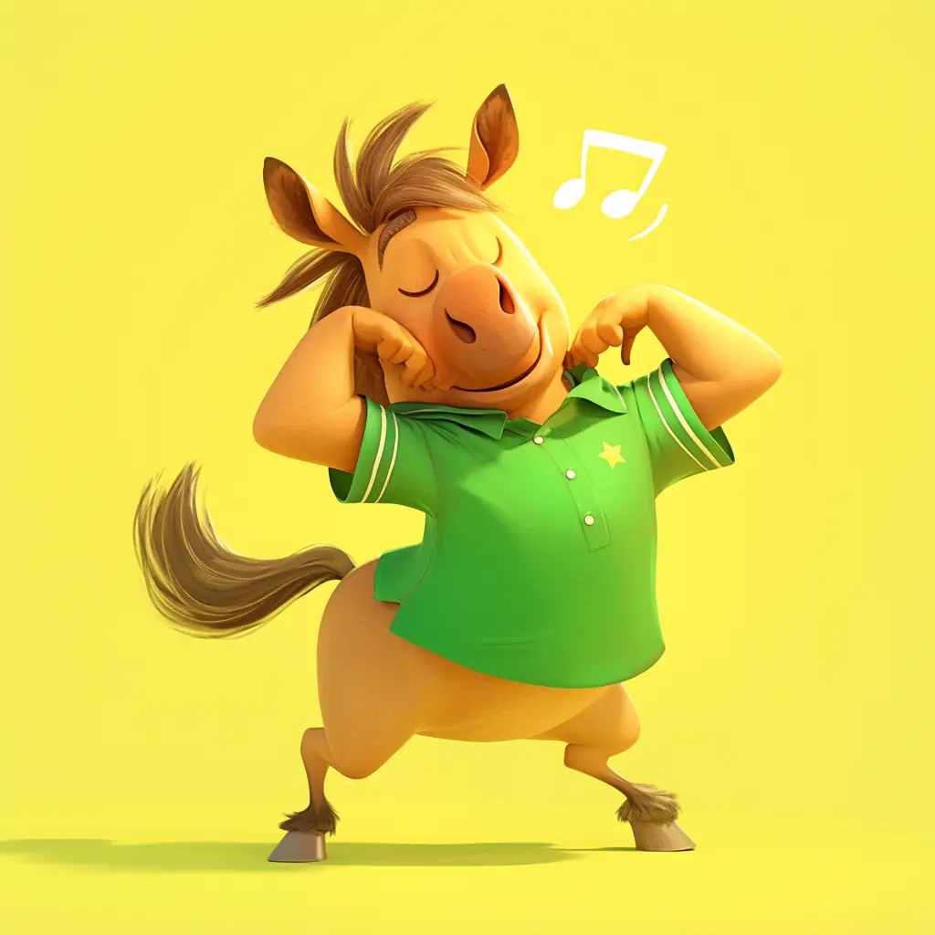 horse cute happy 3D character cartoon design