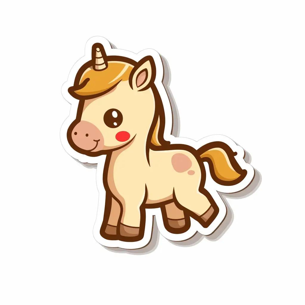 horse logo vector sticker line cute cartoon