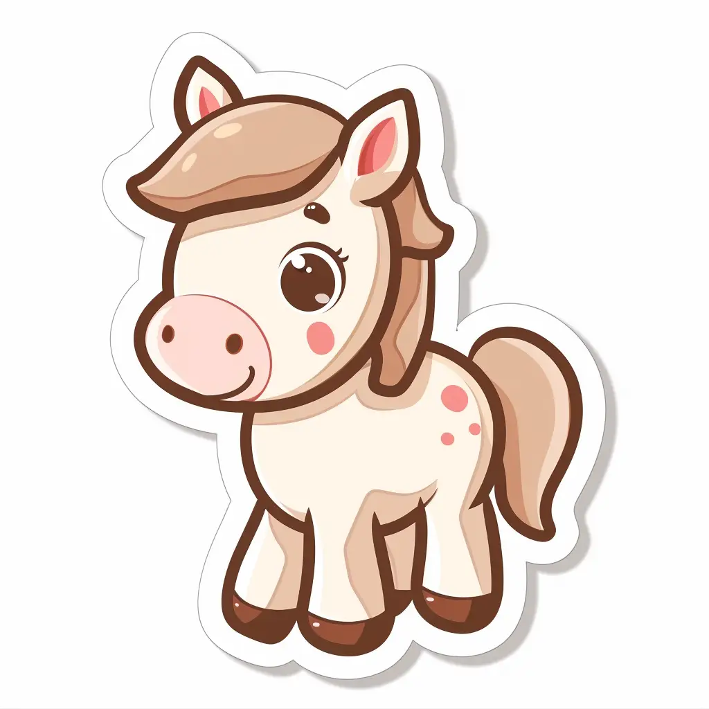 horse vector logo sticker line cute cartoon