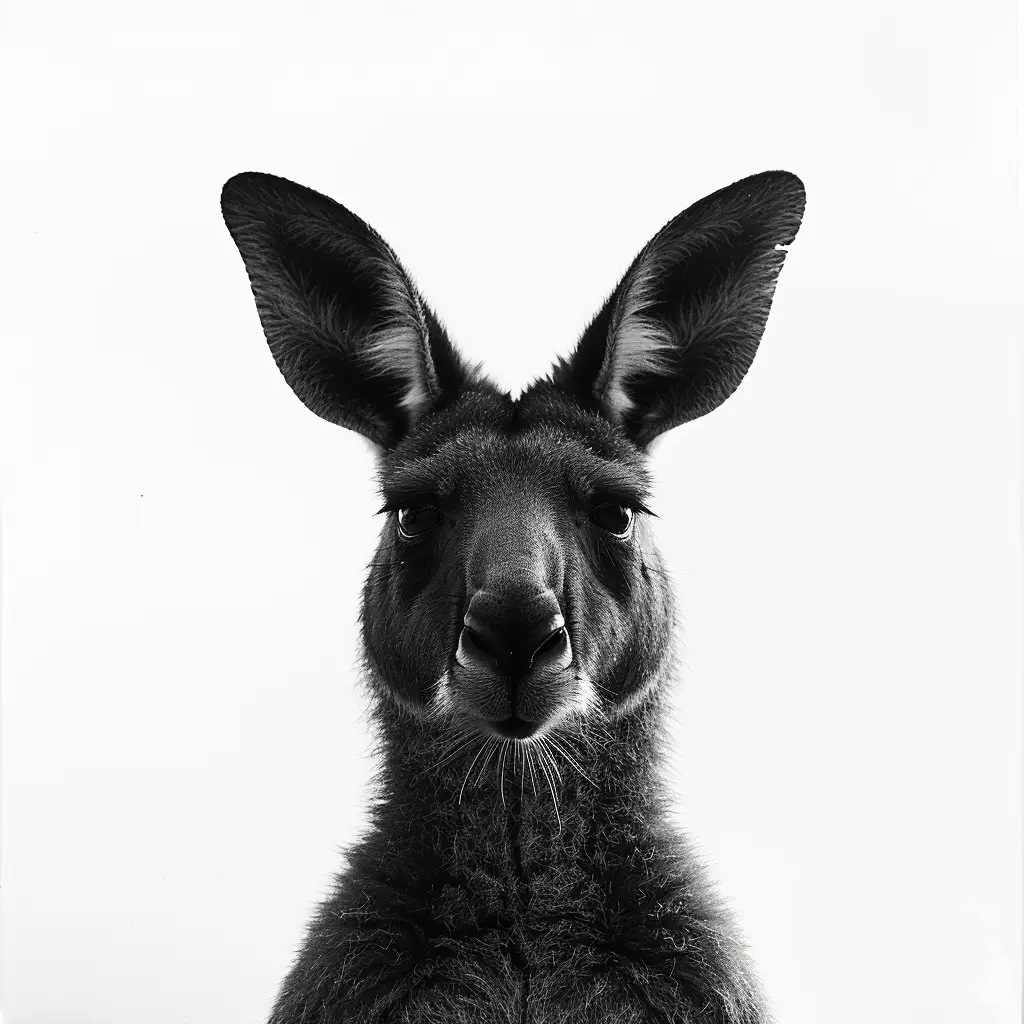 kangaroo Light Black White Face Head Silhouette Photography
